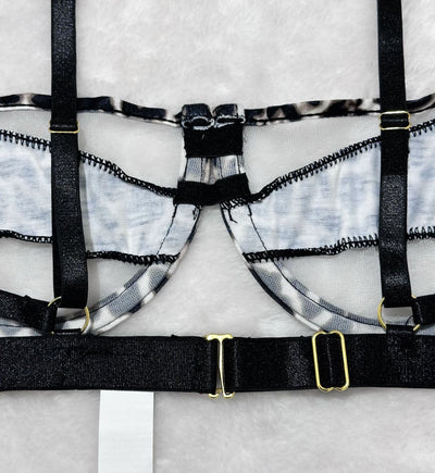 Leopard Print Lingerie - Mesh Waist Shaping Set - Fashions Envy