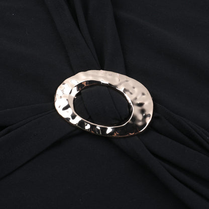 Black Mesh Maxi Dress - Long Sleeve V-Neck Evening Gown