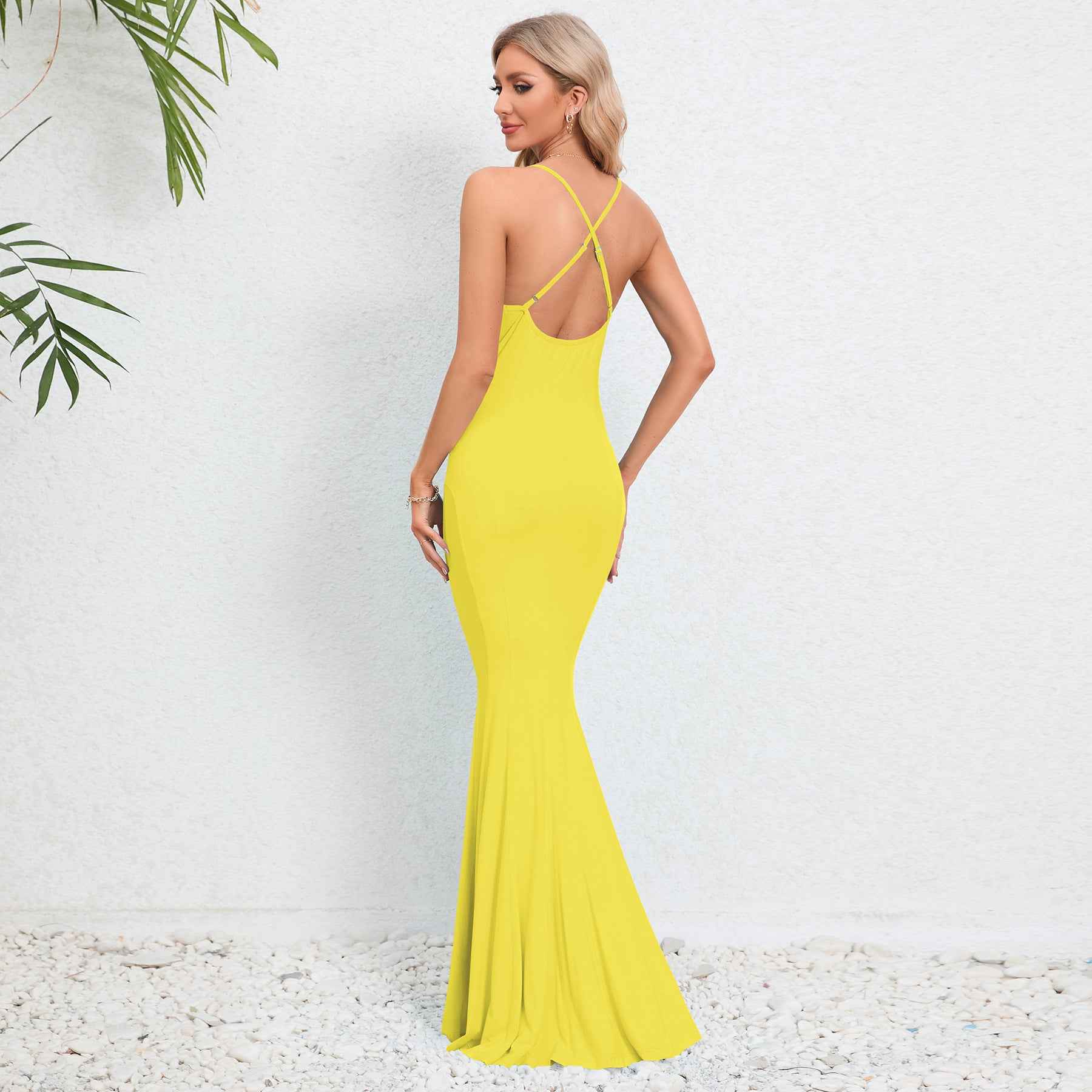 Floral Spaghetti Strap Maxi Dress - V-Neck Flowy Sleeveless