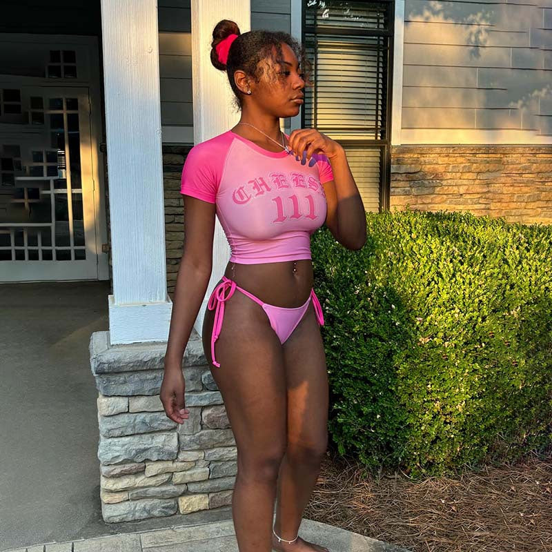 Three-Piece Bikini Set - Cover Up Swimsuit