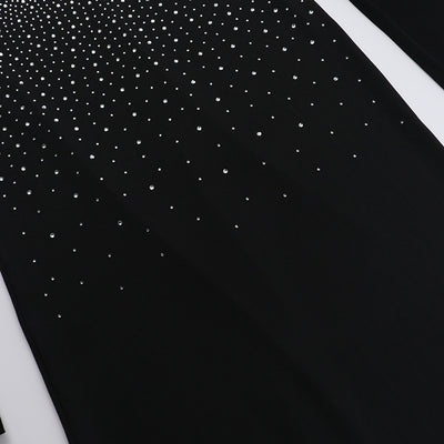 Bodycon Maxi Dress - Halter Diamond Embellished Slim Fit - Fashions Envy