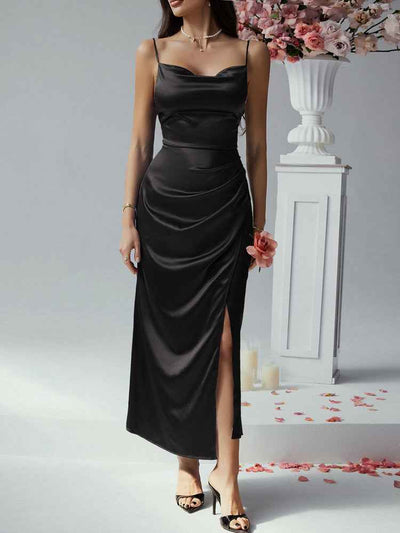 Halter Neck Maxi Dress - Sleeveless Evening Gown