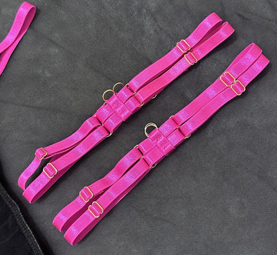 Two-Color Splicing Lingerie Set - Three-Piece Strap - Fashions Envy