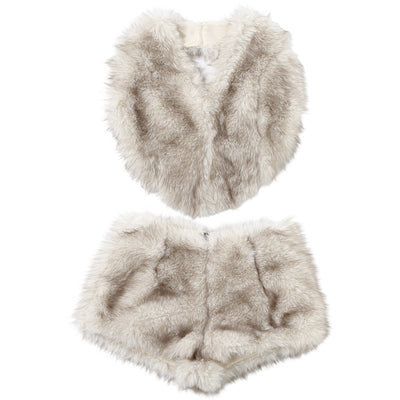 Backless Lace-Up Top and Shorts Set - Khaki Two Piece - Fashions Envy