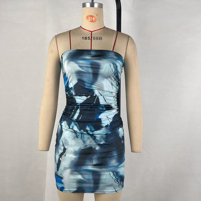 Sleeveless Bodycon Mini Dress - Strapless Open Back