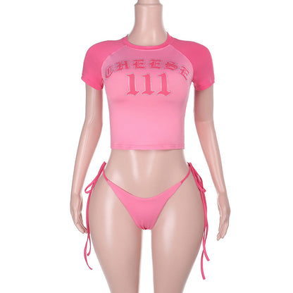 Three-Piece Bikini Set - Cover Up Swimsuit