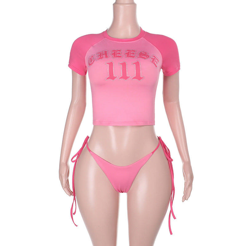 Three-Piece Bikini Set - Cover Up Swimsuit