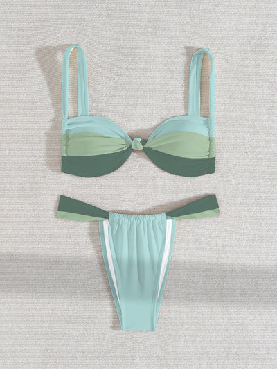 Brazilian Cut Bikini - Spliced Strap Sexy Two-piece Swimsuit - Fashions Envy