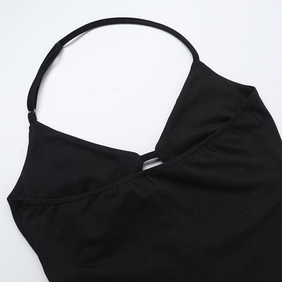 Halter Jumpsuit - Casual Cutout Sleeveless Slim Fit