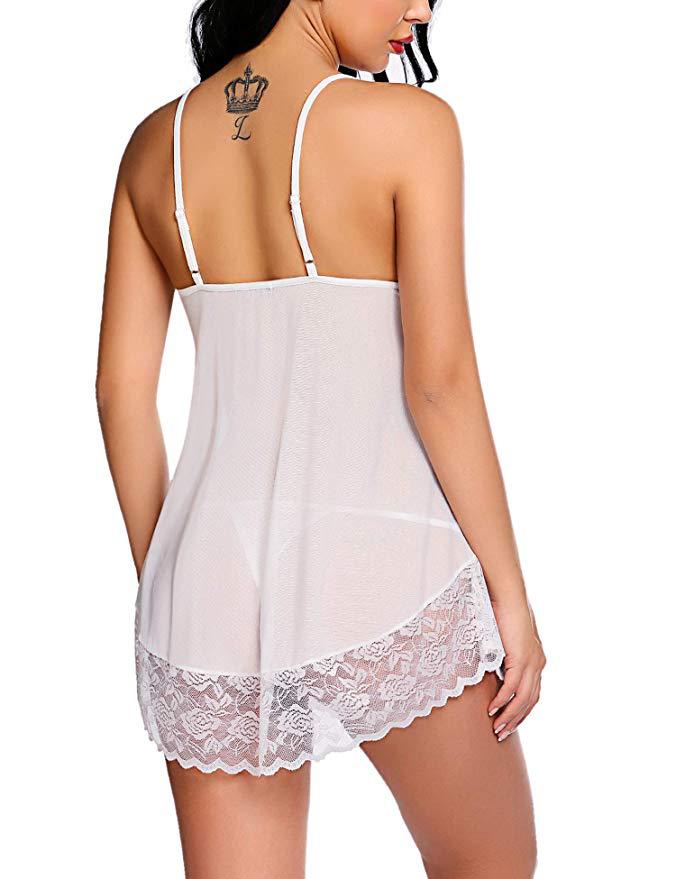 Lace Camisole Lingerie - Chiffon Sleepwear Set - Fashions Envy