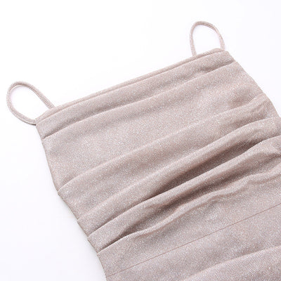 Spaghetti Strap Sequined Evening Dress - Sexy Party Gown