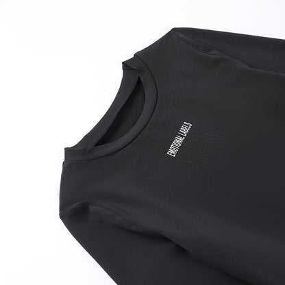 Knit Shorts Set - Long Sleeve Two-Piece Outfit