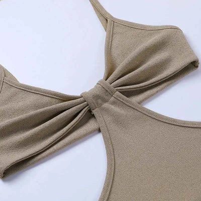 Cut Out Backless Knit Maxi Dress - Bodycon Vacation Style