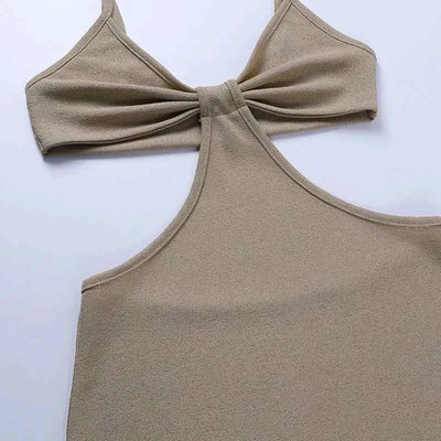 Cut Out Backless Knit Maxi Dress - Bodycon Vacation Style