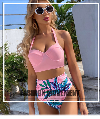 High Waist Bikini Set - Underwire Support Sculpting Two Piece
