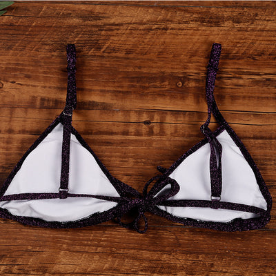 Sparkly Sexy Bikini Set - Adjustable Self-Tie Swimsuit