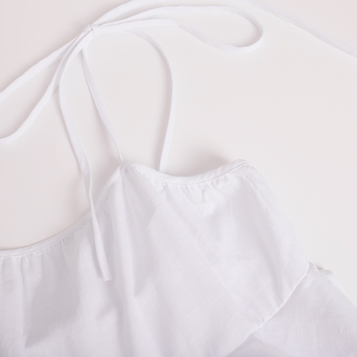 Summer Multi-layer Ruffled Mini Dress - Backless Adjustable Camisole