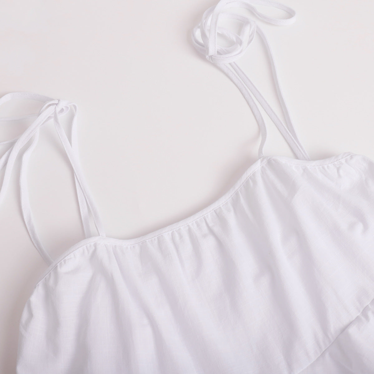 Summer Multi-layer Ruffled Mini Dress - Backless Adjustable Camisole