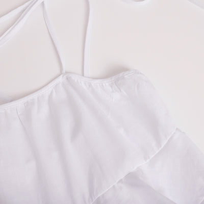 Summer Multi-layer Ruffled Mini Dress - Backless Adjustable Camisole
