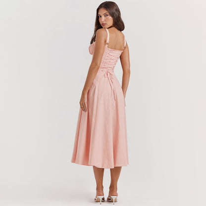 Backless Sundress - Camisole Midi Vacation