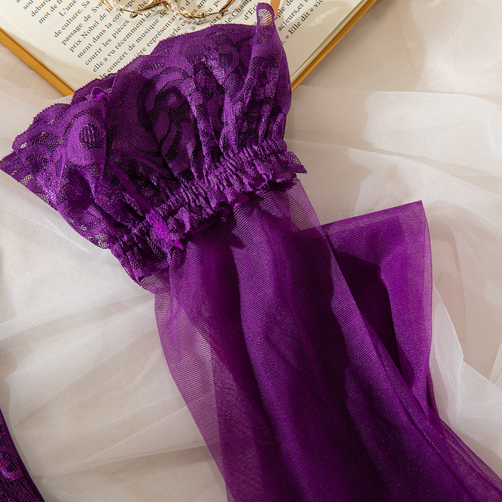 Lace Bodysuit Set - Gloves & Stockings Included