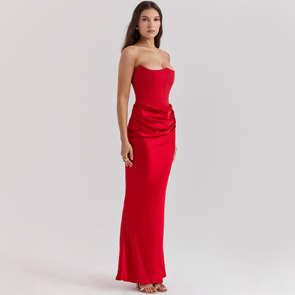 Velvet Noir Gown - Backless Fishbone Corset Evening