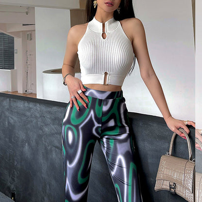 Halter Crop Tank - Off Shoulder Y2K Top