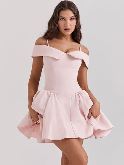 French Allure Dress - One Shoulder Open Back Mini