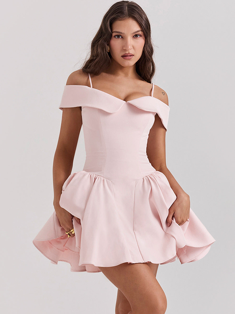 French Allure Dress - One Shoulder Open Back Mini