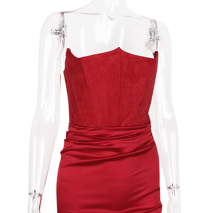 Velvet Noir Gown - Backless Fishbone Corset Evening