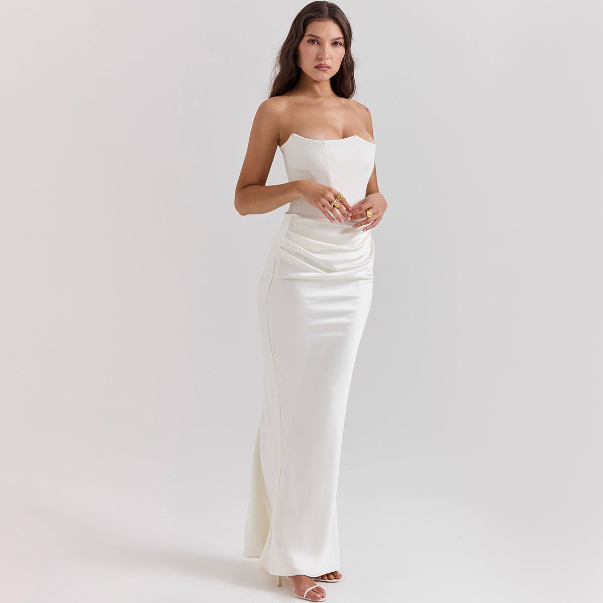 Velvet Noir Gown - Backless Fishbone Corset Evening