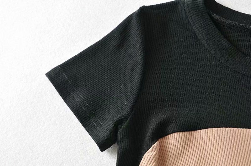 Color Block Crop Top - Y2K Ribbed Tank for Summer