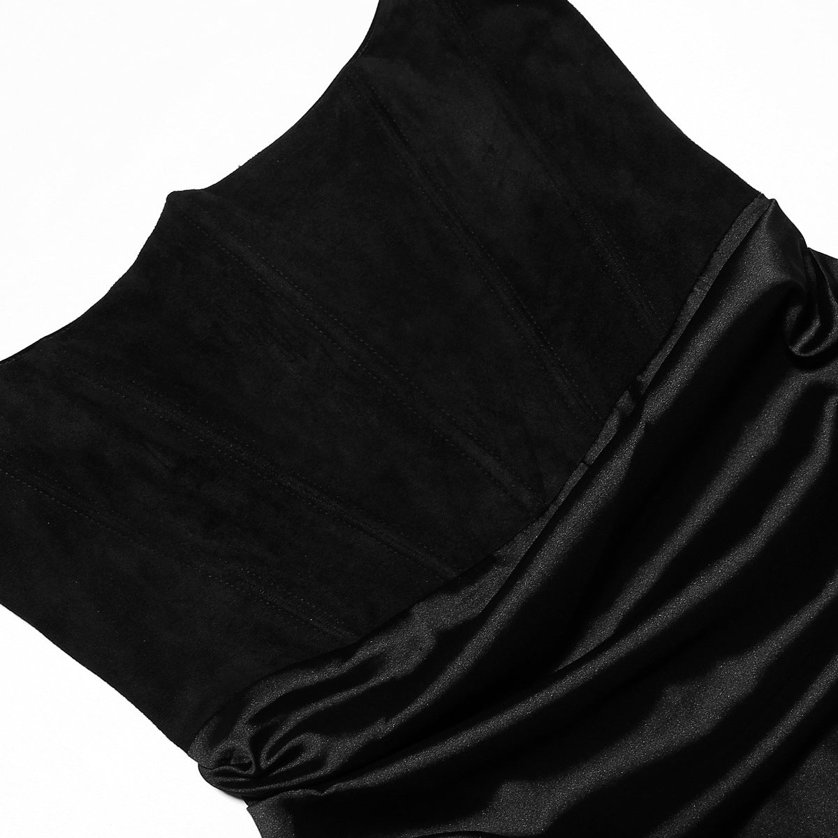 Velvet Noir Gown - Backless Fishbone Corset Evening