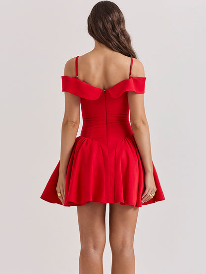 French Allure Dress - One Shoulder Open Back Mini