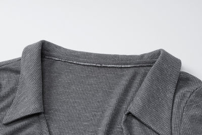 Bodycon Dress - Long Sleeve Tie Waist Split - Fashions Envy