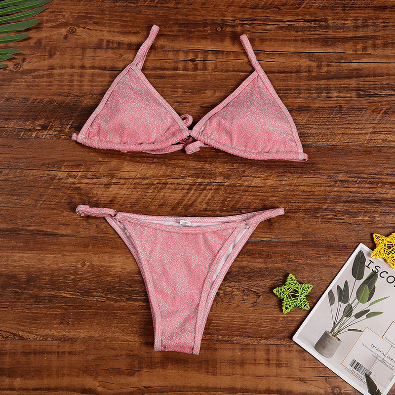 Sparkly Sexy Bikini Set - Adjustable Self-Tie Swimsuit