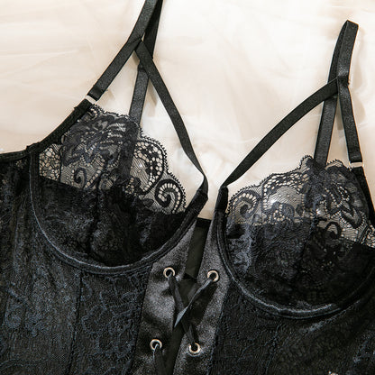 Lace Bodysuit Set - Gloves & Stockings Included