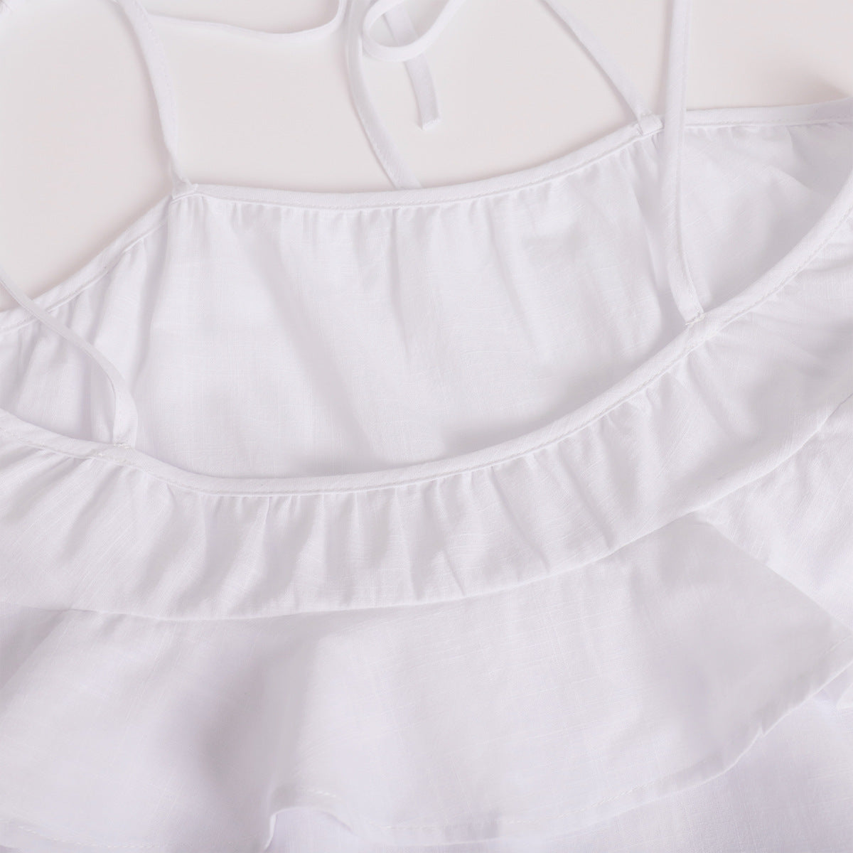 Summer Multi-layer Ruffled Mini Dress - Backless Adjustable Camisole