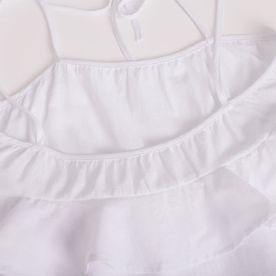 Summer Multi-layer Ruffled Mini Dress - Backless Adjustable Camisole