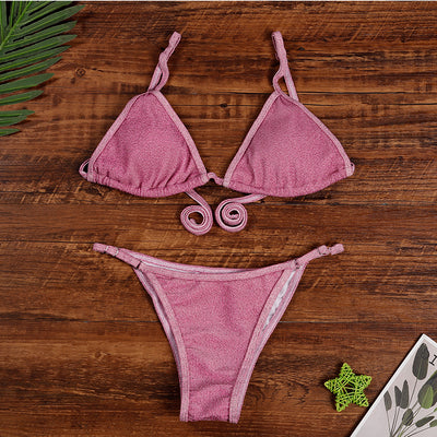 Sparkly Sexy Bikini Set - Adjustable Self-Tie Swimsuit