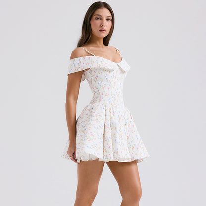 French Allure Dress - One Shoulder Open Back Mini