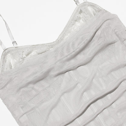 Lace Mystique Maxi - Mesh Fishbone Suspender Dress