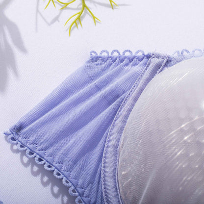 Embroidered Bra Lingerie Set - Elegant Purple