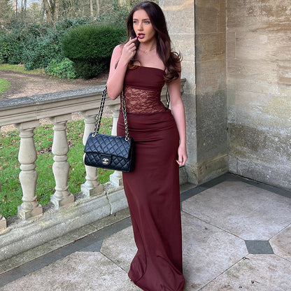 Lace Suspender Gown - Elegant Evening Style