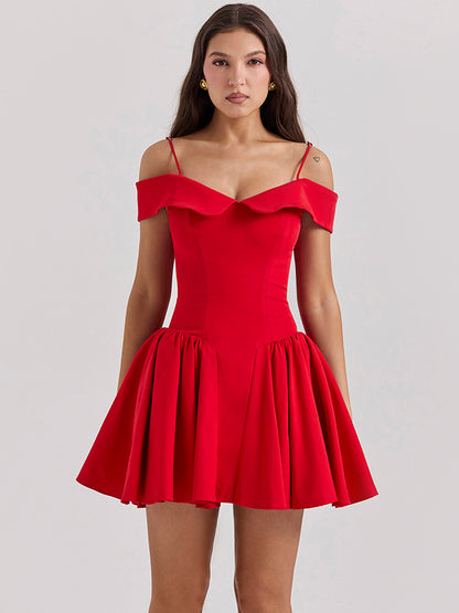 French Allure Dress - One Shoulder Open Back Mini