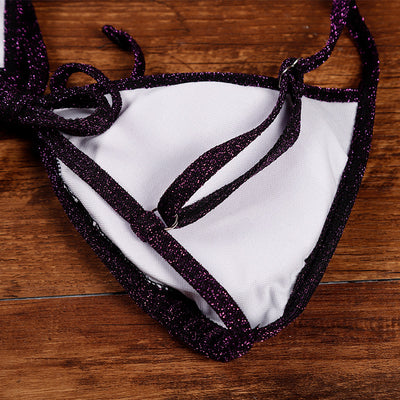 Sparkly Sexy Bikini Set - Adjustable Self-Tie Swimsuit