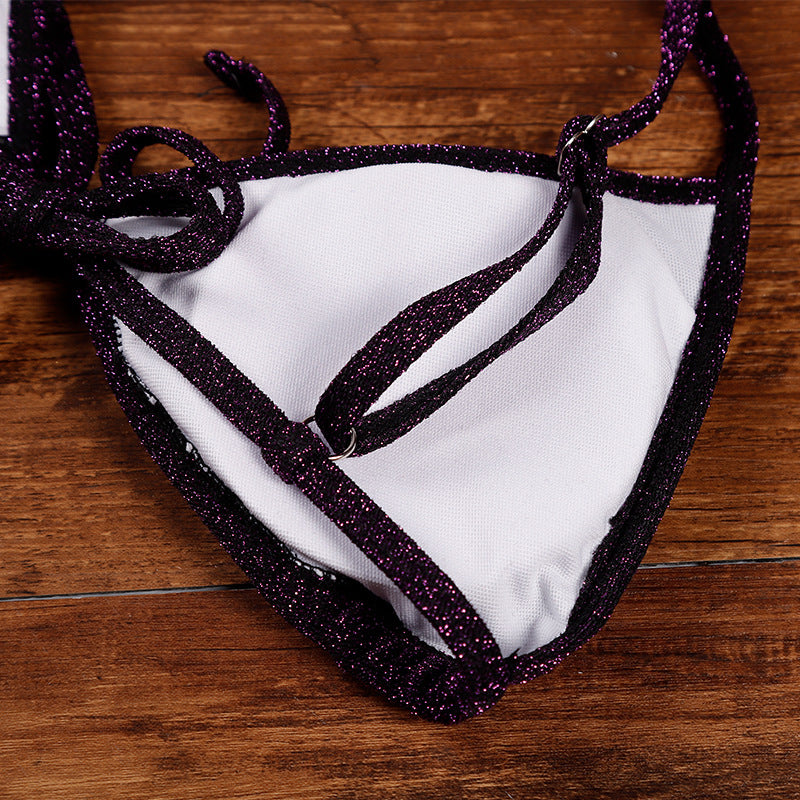 Sparkly Sexy Bikini Set - Adjustable Self-Tie Swimsuit