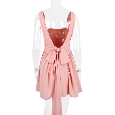 Halter Mini Dress - Butterfly Bow Back Romantic Style