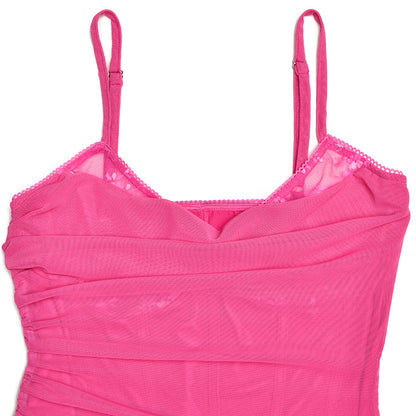 Halter Maxi Dress - Mesh Slit Bodycon Style