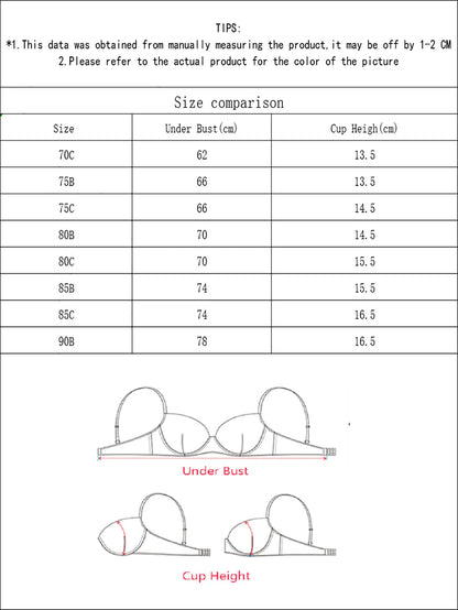 Embroidered Sheer Bra - Colorful Floral Half Cup - Fashions Envy